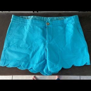 Bright blue Lily Pulitzer scalloped shorts